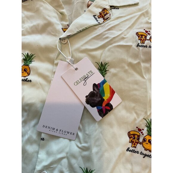 Denim & Flower Ricky Singh Pineapple & Pizza Short Sleeve Shirt - Picture 2 of 8